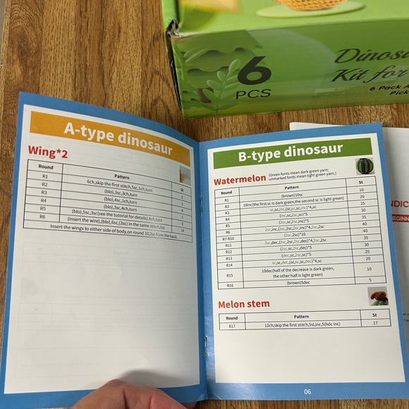 Crochet kit for kids (beginner) 6 dinosaurs slightly used - Picture 7 of 8